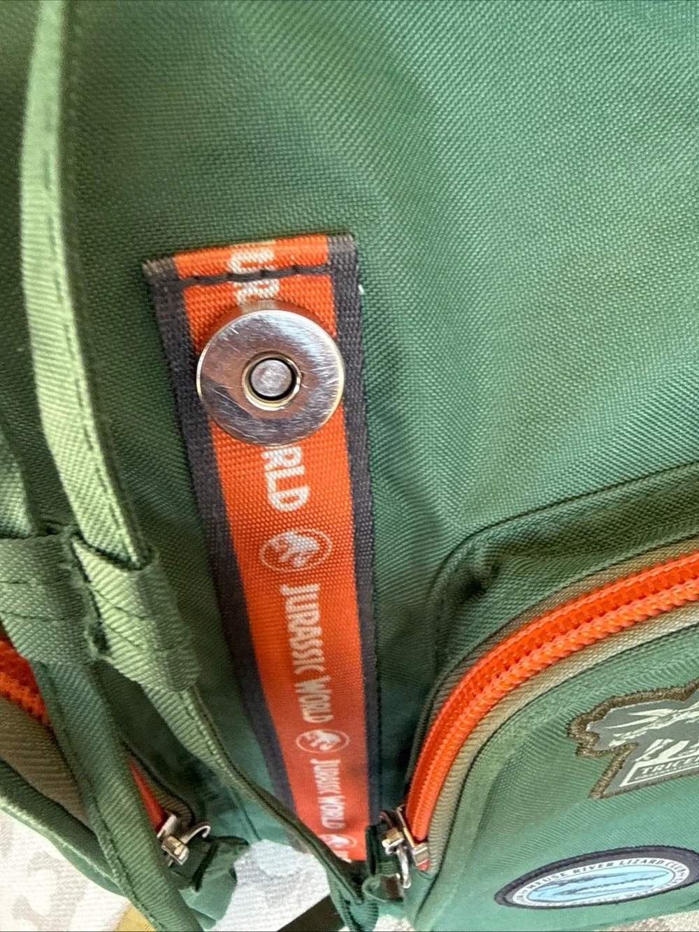 Green & Orange Dinosaur Patch Backpack